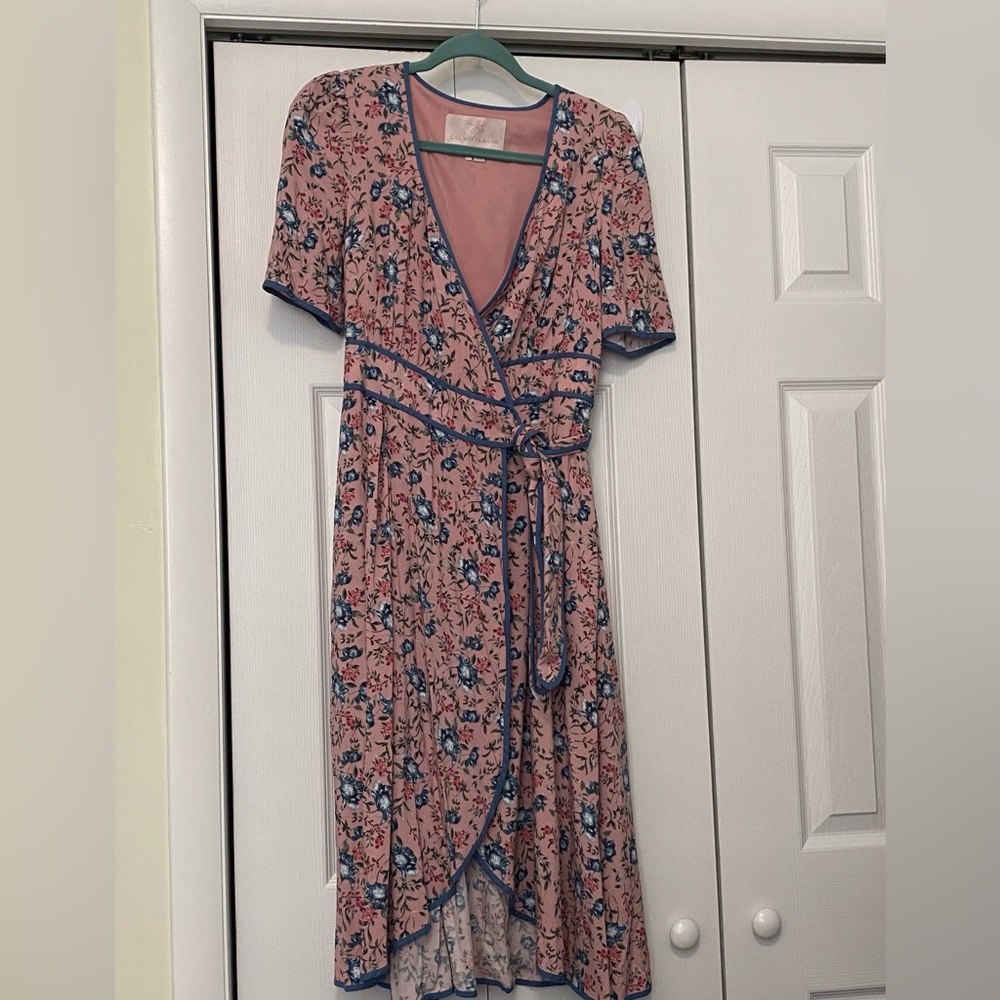 Gal Meets Glam Pink Floral Wrap Dress size 0